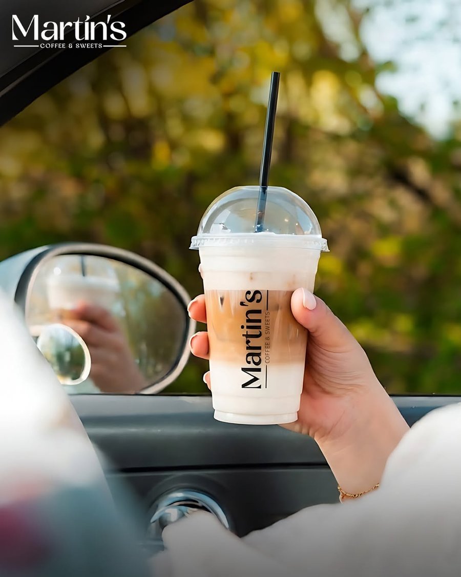Iced coffee lifestyle creative for Martin's Coffee & Sweets